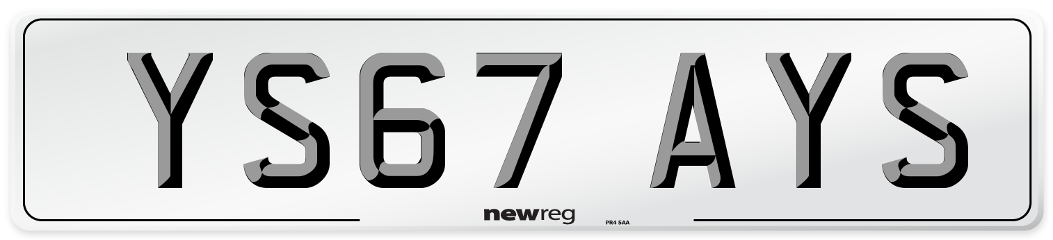 YS67 AYS Number Plate from New Reg